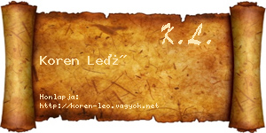 Koren Leó névjegykártya